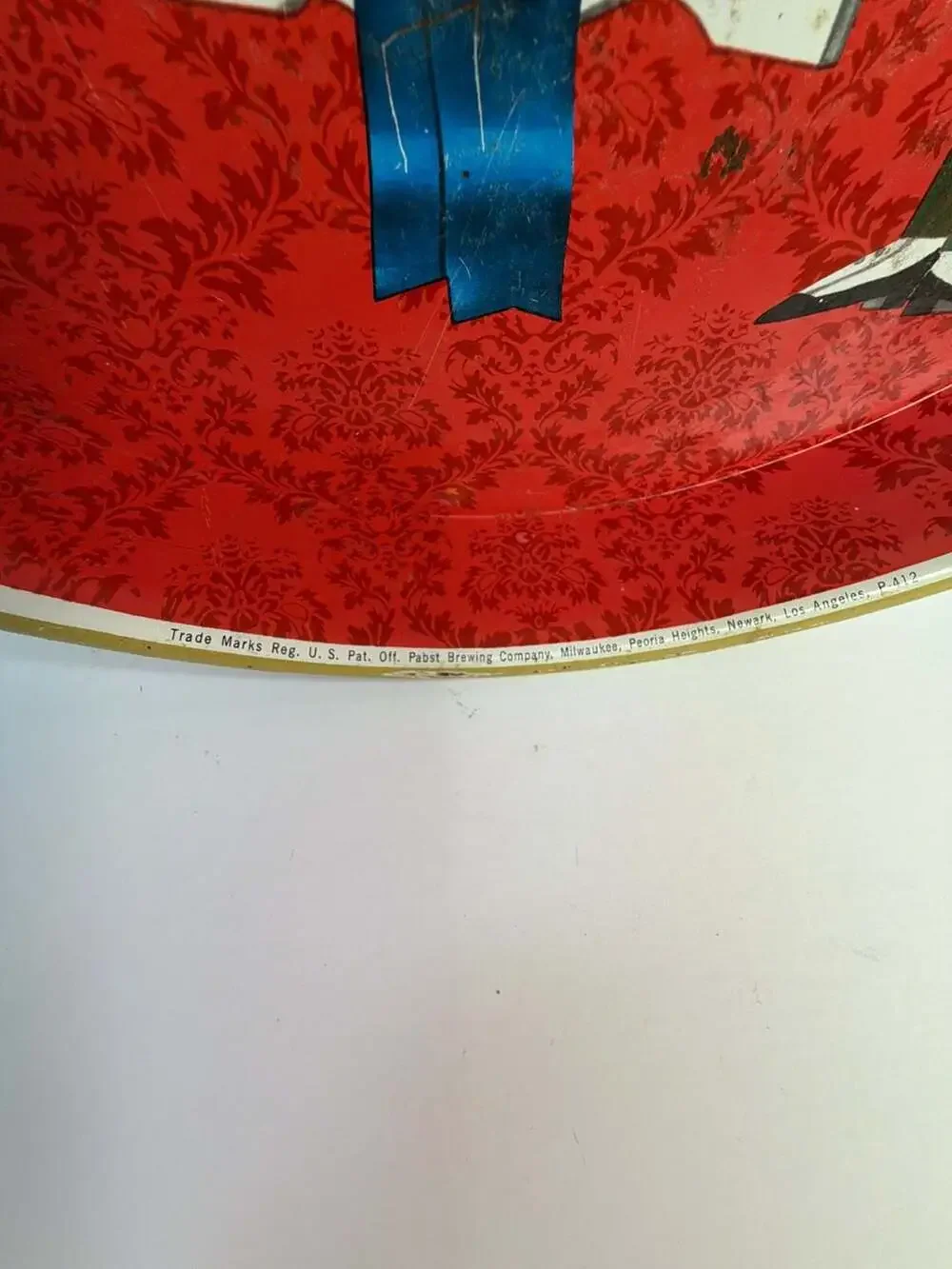 Vintage Pabst Blue Ribbon Beer Metal Serving Tray 13 Inch